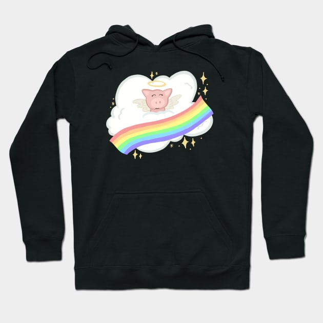 Angel Pig Hoodie by Maddie Doodle